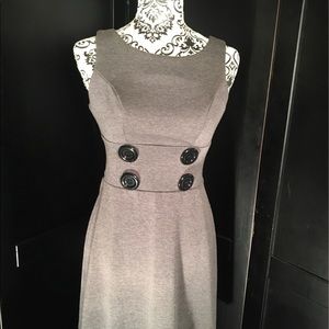 Grey big buttoned sleeveless dress